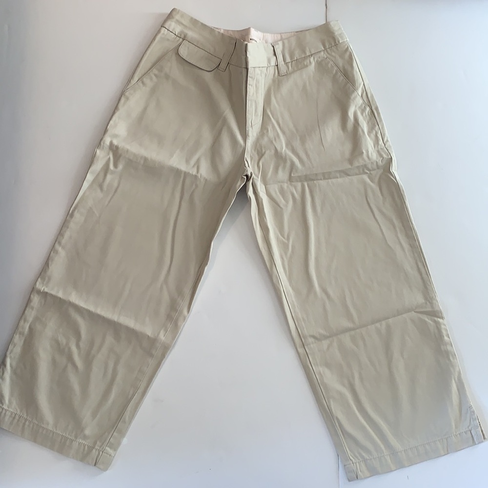 Merona Cropped Wide-Leg Ankle Pants in Light Beige